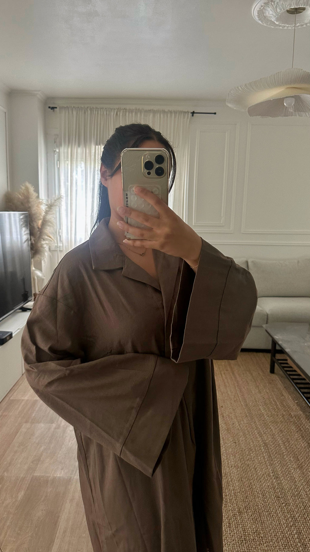Robe en lin marron