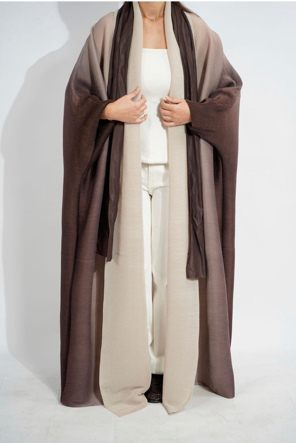 Kimono Marron plissé