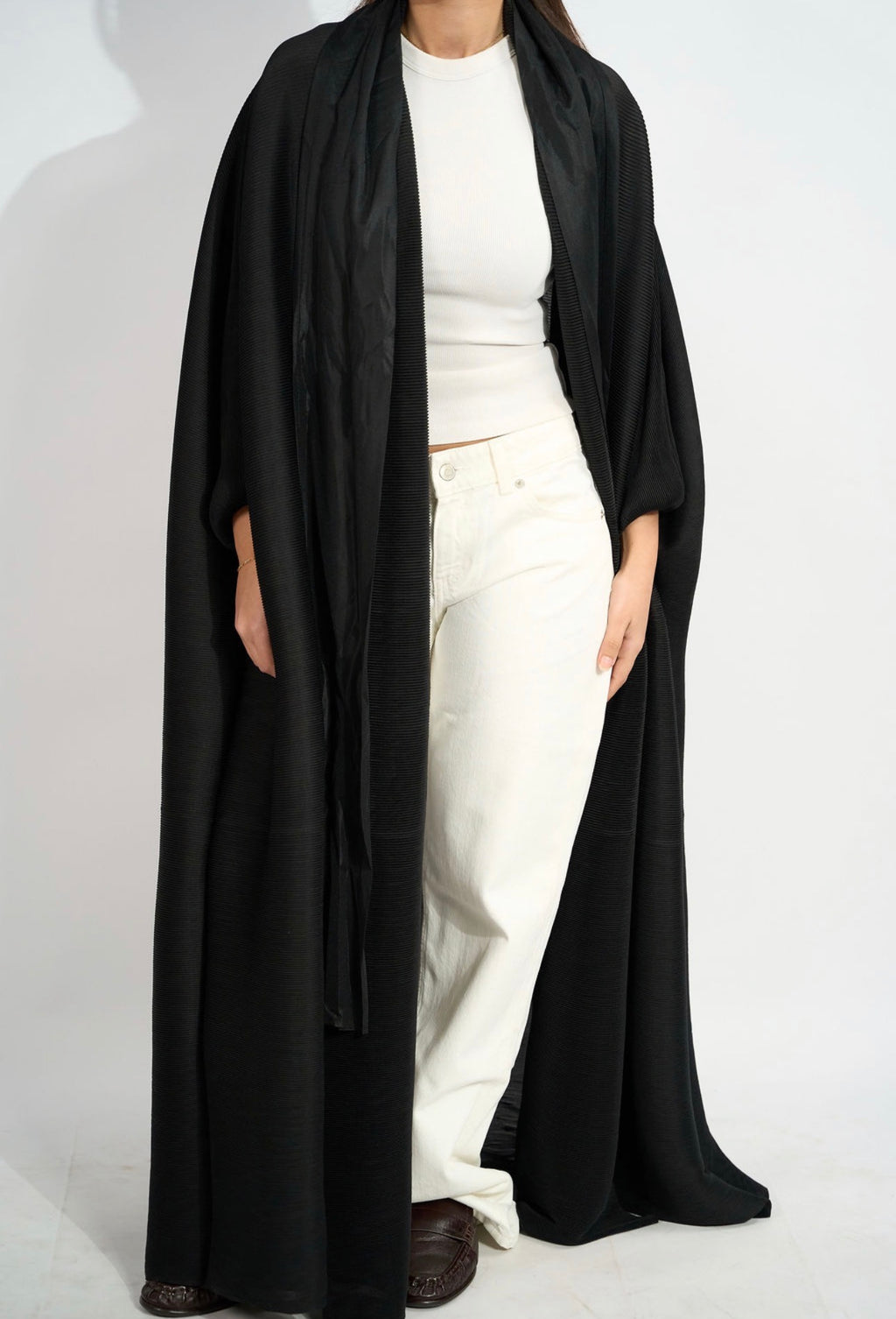 Kimono Noir plissé