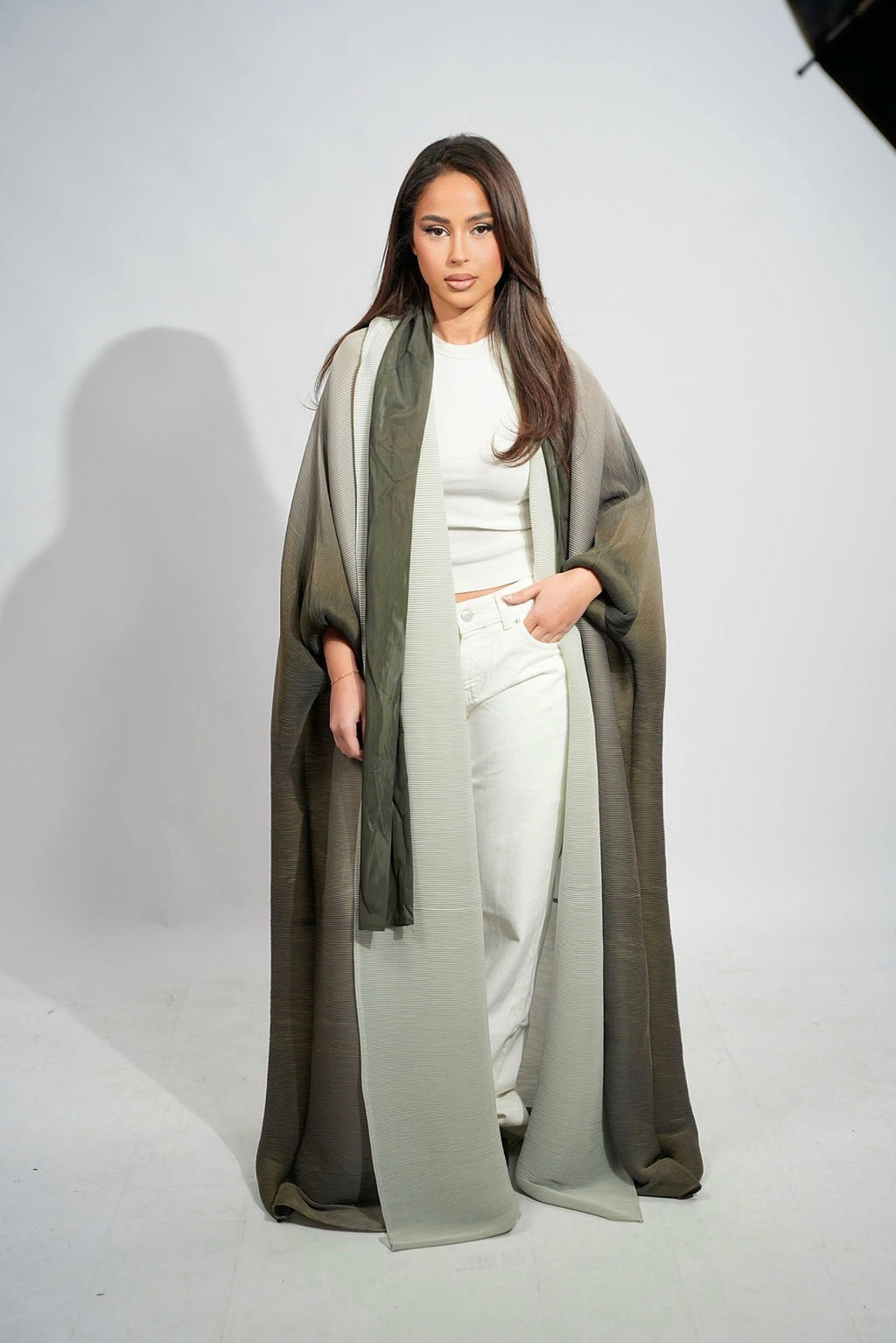 Kimono vert plissé