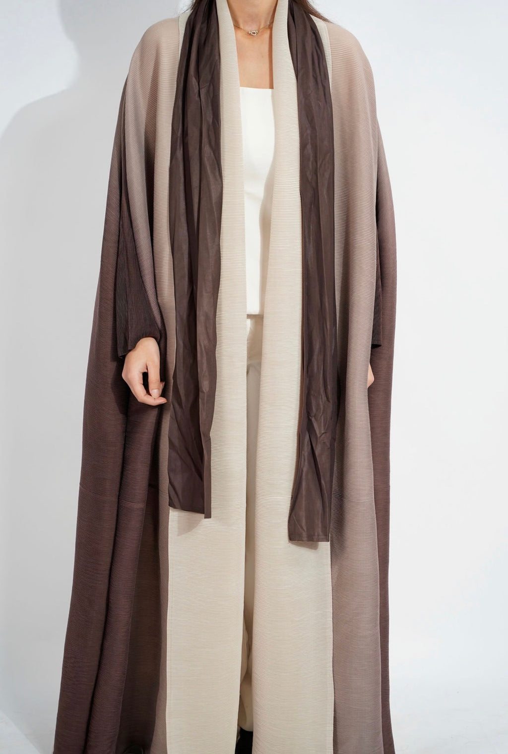 Kimono Marron plissé