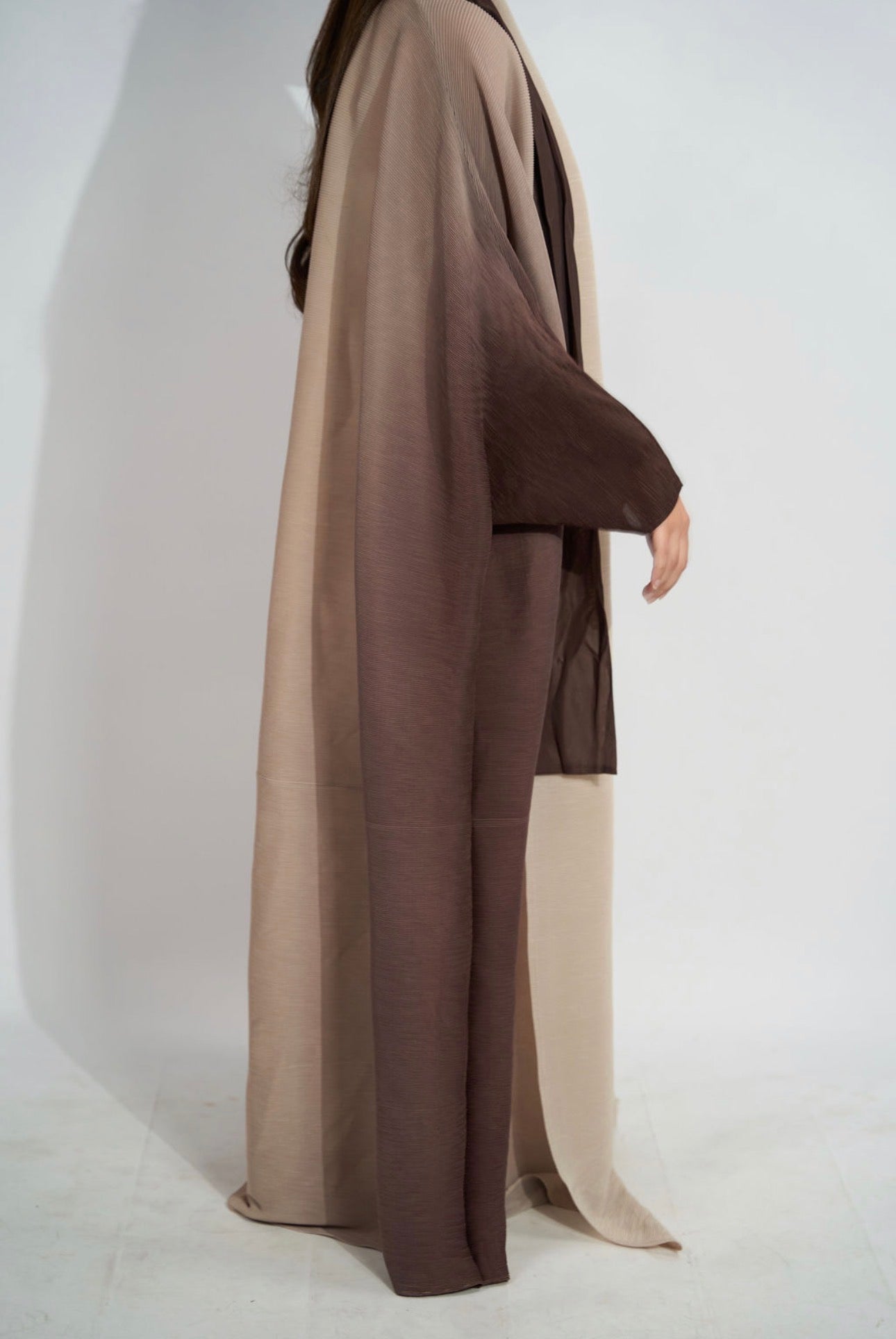 Kimono Marron plissé