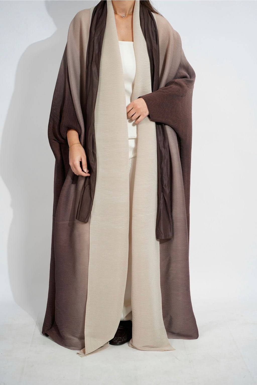 Kimono Marron plissé